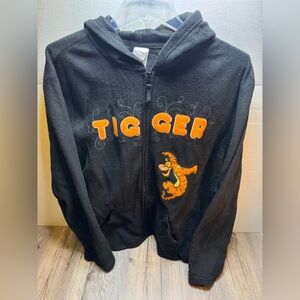 Disney Pooh Wild Friend Tigger black Full Zip hoodie Black Youth Size XL (16/18)